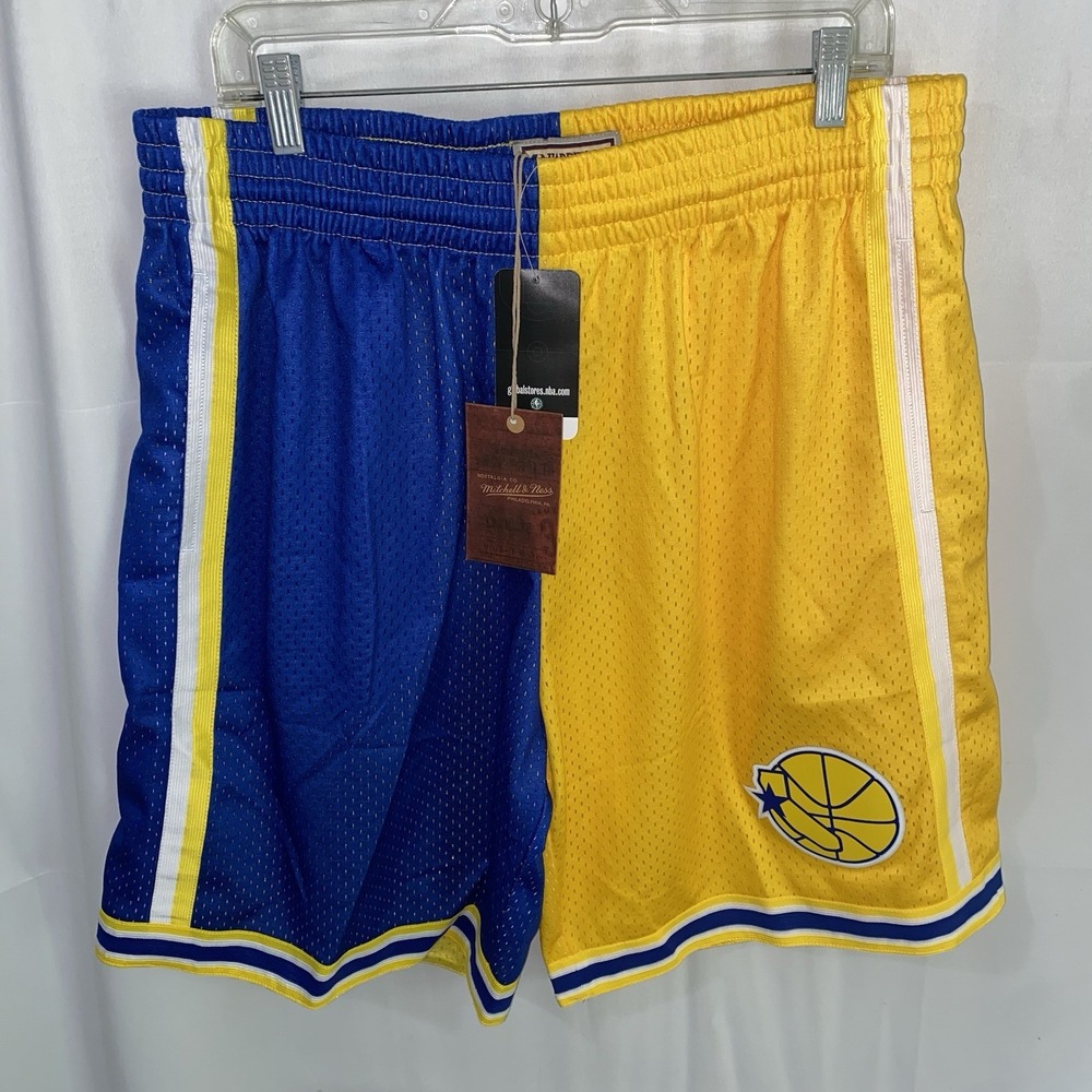NWT Mitchell & Ness Golden State Warriors 1995 Split Swingman Shorts Mens XL